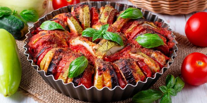 a dish of vegetarian ratatouille